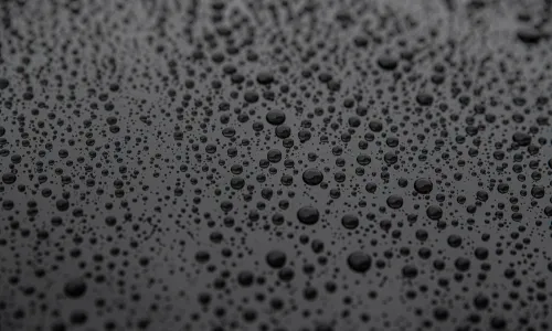 セラミックコーティング施工後の撥水状態を示す水滴